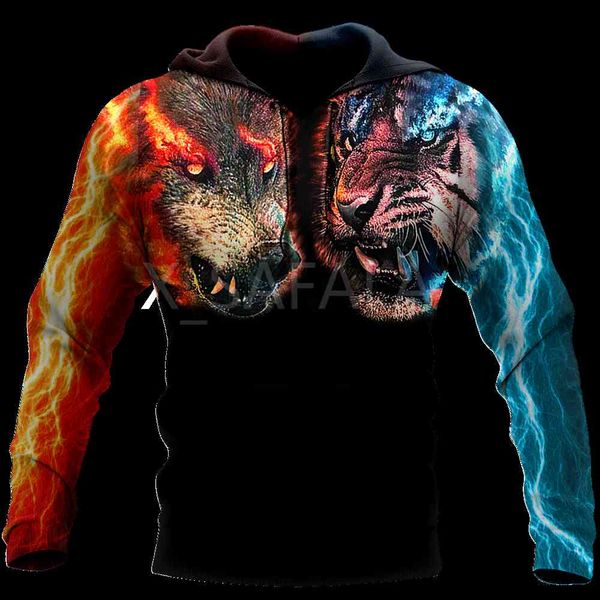 men's hoodies & sweatshirts ice and fire wolf tiger 3d print hoodie man women harajuku outwear zipper pullover sweatshirt casual jacket, Black
men's hoodies & sweatshirts ice and fire wolf tiger 3d print hoodie man women harajuku outwear zipper pullover sweatshirt casual jacket, Black