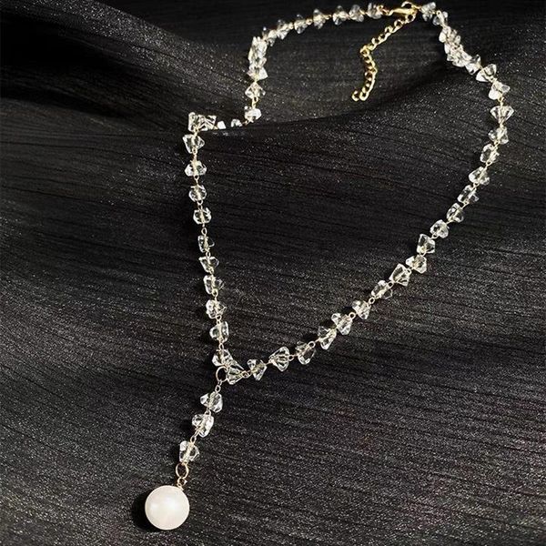 crystal chain pearl pendant necklace for woman 2021 korean fashion jewelry party girl's luxury clavicle accessories necklaces, Silver
crystal chain pearl pendant necklace for woman 2021 korean fashion jewelry party girl's luxury clavicle accessories necklaces, Silver