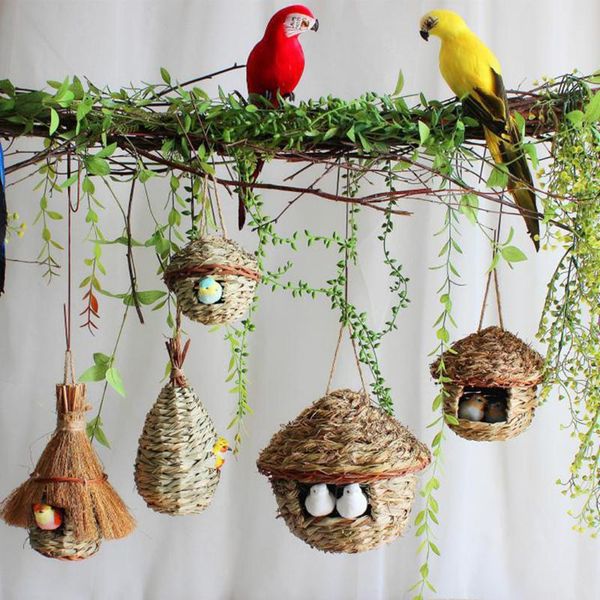 natural khaki straw bird nest handmade birdhouse parrot hanging cave woven cage home yard decoration small pet supplies cages
natural khaki straw bird nest handmade birdhouse parrot hanging cave woven cage home yard decoration small pet supplies cages