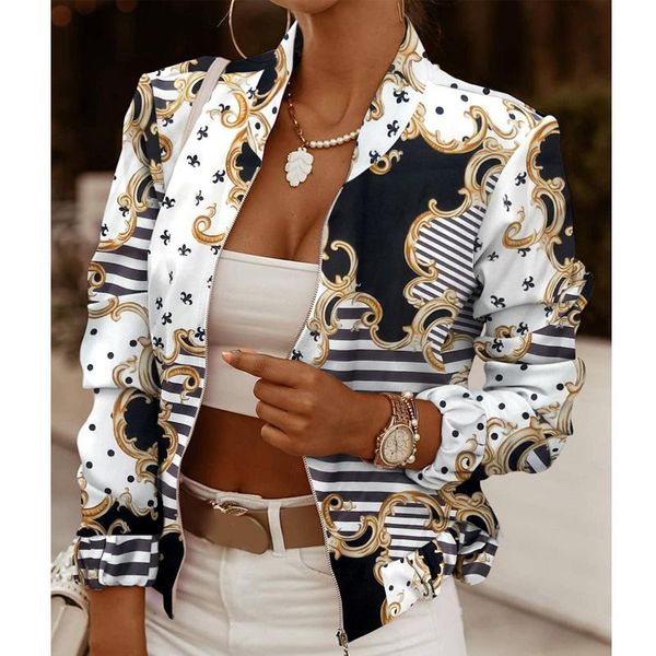 women's jackets 2021 fashion women casual chic jacktet autumn scarf print long sleeve zip up jacket, Black;brown
women's jackets 2021 fashion women casual chic jacktet autumn scarf print long sleeve zip up jacket, Black;brown