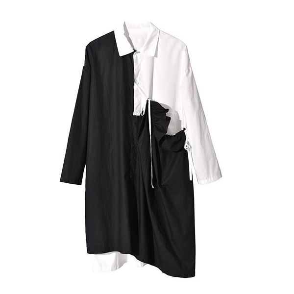 autumn and winter products fashion asymmetric stitching drawstring pleated long loose versatile shirt dress c551 casual dresses, Black;gray
autumn and winter products fashion asymmetric stitching drawstring pleated long loose versatile shirt dress c551 casual dresses, Black;gray