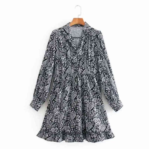 spring women flower print tailored collar single breasted mini dress female long sleeve clothes vintage lady vestido d7307 210430, Black;gray
spring women flower print tailored collar single breasted mini dress female long sleeve clothes vintage lady vestido d7307 210430, Black;gray