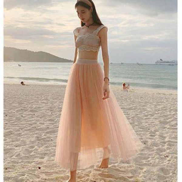 skirts fashion mesh skirt 2021 summer lengthened beach female elegant office long solid color high waist a-line, Black
skirts fashion mesh skirt 2021 summer lengthened beach female elegant office long solid color high waist a-line, Black