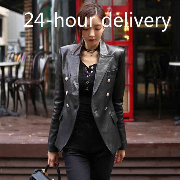 women's suits & blazers high female street plutonium leather jacket double-breasted thin fake outerwear 2021 winter, White;black
women's suits & blazers high female street plutonium leather jacket double-breasted thin fake outerwear 2021 winter, White;black
