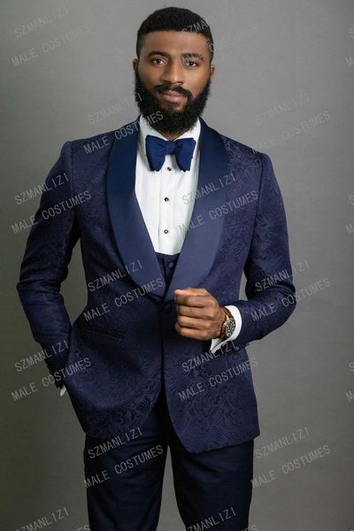 men's suits & blazers jeltoin navy blue floral 3 pieces set men suit wedding dress latest design coat pant formal tuxedo groomsmen for, White;black
men's suits & blazers jeltoin navy blue floral 3 pieces set men suit wedding dress latest design coat pant formal tuxedo groomsmen for, White;black