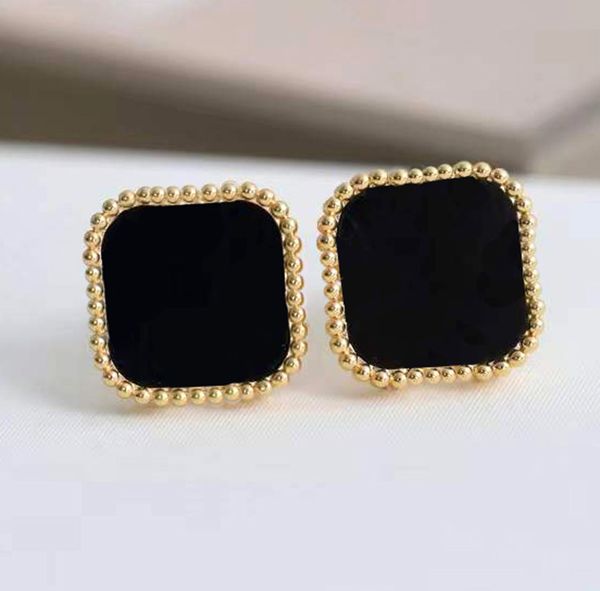 fashion vintage four leaf clover charm stud earrings back mother-of-pearl silver 18k gold plated designer earrings for womens valentine', Golden
fashion vintage four leaf clover charm stud earrings back mother-of-pearl silver 18k gold plated designer earrings for womens valentine', Golden