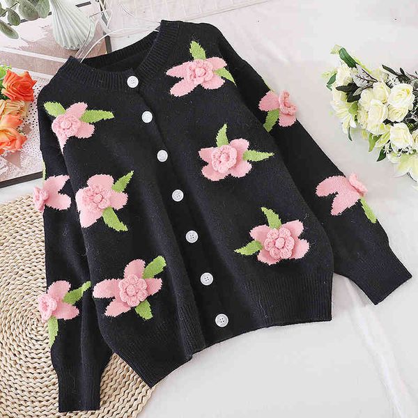 women's sweaters collapsed sweater with round collar, women's cardigan three sizes embroidered pink flower 58v6, White;black
women's sweaters collapsed sweater with round collar, women's cardigan three sizes embroidered pink flower 58v6, White;black