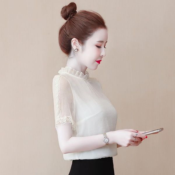women's blouses & shirts coigarsam chiffon shirt womens summer mesh women apricot 9830, White
women's blouses & shirts coigarsam chiffon shirt womens summer mesh women apricot 9830, White