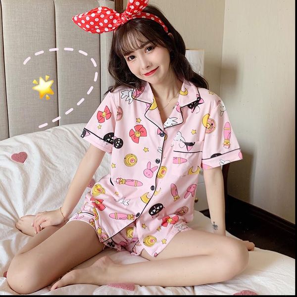 cute sailor moon pajamas womens sleepwears set summer short sleeve casual kawaii pink princess style lapel cardigan female sleepwear, Black;red
cute sailor moon pajamas womens sleepwears set summer short sleeve casual kawaii pink princess style lapel cardigan female sleepwear, Black;red