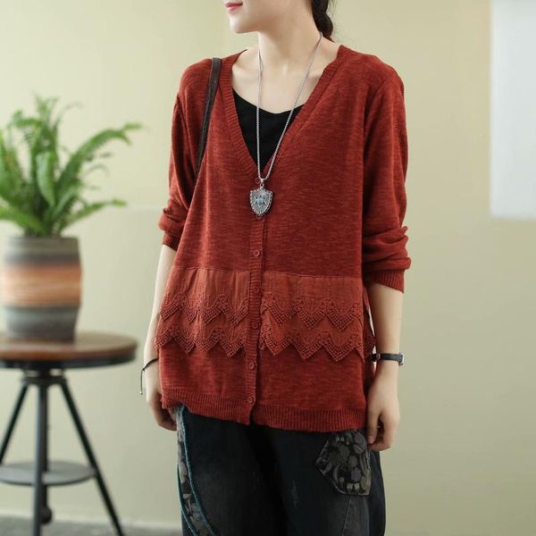 women's jackets autumn knitting women retro loose all-match coat cardigan spliced embroidery casual ladies 2021, Black;brown
women's jackets autumn knitting women retro loose all-match coat cardigan spliced embroidery casual ladies 2021, Black;brown