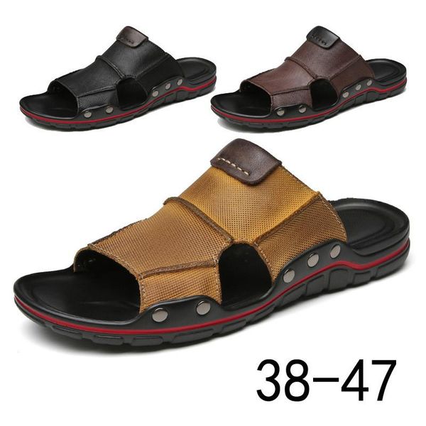 slippers 2021 men sandals genuine leather summer non-slip men's shoes outdoor breathable beach flip flops big size 38-47, Black
slippers 2021 men sandals genuine leather summer non-slip men's shoes outdoor breathable beach flip flops big size 38-47, Black