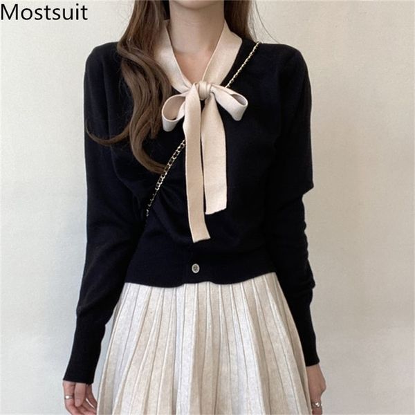 bow collar knitted pullover sweater women full sleeve single-breasted elegant vintage korean female jumpers femme 210513, Black
bow collar knitted pullover sweater women full sleeve single-breasted elegant vintage korean female jumpers femme 210513, Black