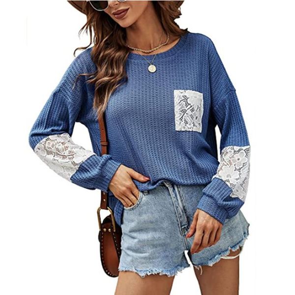 women's t-shirt 2021 autumn winter lace splicing oversized tshirts long sleeve women fashion knitting o-neck loose casual t shirt femm, White
women's t-shirt 2021 autumn winter lace splicing oversized tshirts long sleeve women fashion knitting o-neck loose casual t shirt femm, White