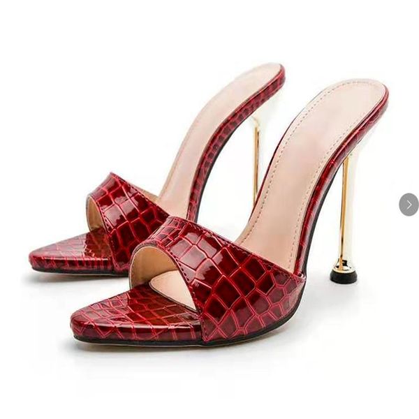 big size 43 summer 2021 ultra-high heels woman slippers with metal pointed fish mouth snakeskin flip-flops, Black
big size 43 summer 2021 ultra-high heels woman slippers with metal pointed fish mouth snakeskin flip-flops, Black