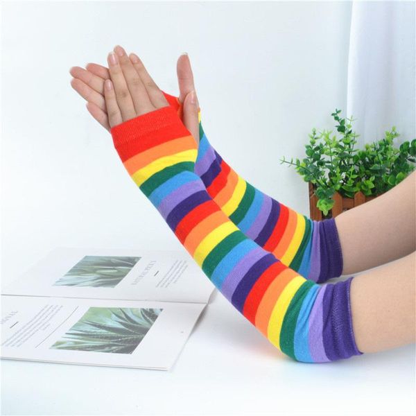 five fingers gloves women elbow length fingerless arm sleeves rainbow color striped knit sunscreen girls halloween costume cn(origin), Blue;gray
five fingers gloves women elbow length fingerless arm sleeves rainbow color striped knit sunscreen girls halloween costume cn(origin), Blue;gray