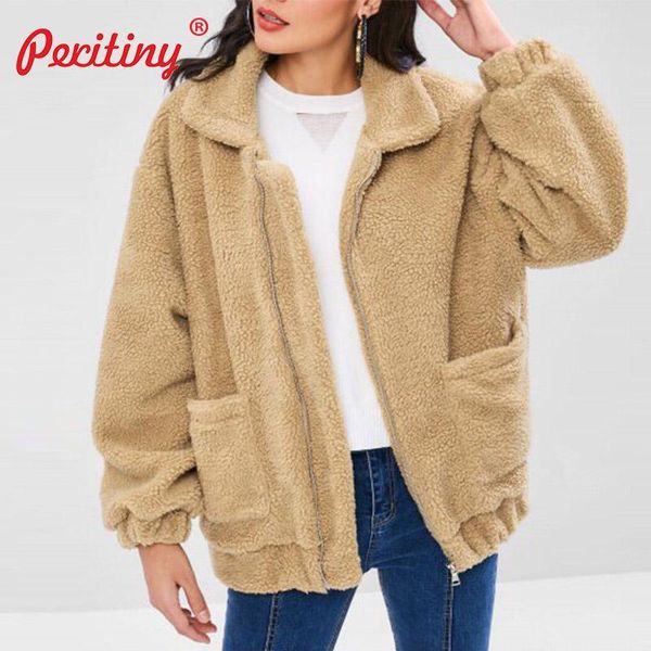 women's jackets peritiny fashion faux fur coat women 2021 autumn winter warm soft zipper jacket female plush overcoat casual outerwear, Black;brown
women's jackets peritiny fashion faux fur coat women 2021 autumn winter warm soft zipper jacket female plush overcoat casual outerwear, Black;brown