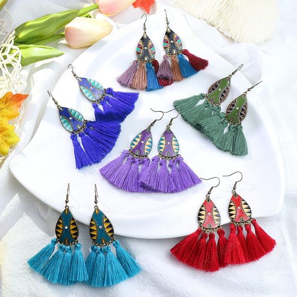 alloy color drop oil fringe earrings for women european and american jewelry bohemian tassel retro dangle earrings wholesale, Silver
alloy color drop oil fringe earrings for women european and american jewelry bohemian tassel retro dangle earrings wholesale, Silver