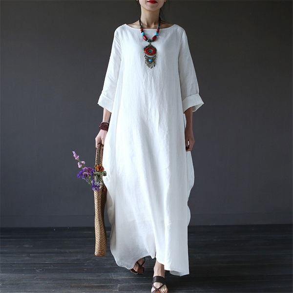 johnature summer cotton linen casual loose o-neck fashion dresses simple comfortable 3 colour nine sleeve retro dress 210521, Black;gray
johnature summer cotton linen casual loose o-neck fashion dresses simple comfortable 3 colour nine sleeve retro dress 210521, Black;gray