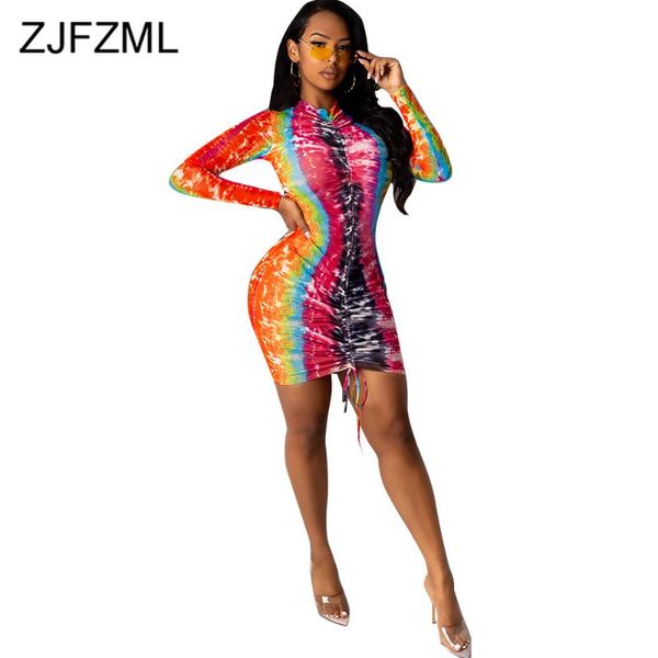 casual dresses rainbow tie dye print autumn slim fit mini dress women ruched drawstring party club retro long sleeve bandage vestido, Black;gray
casual dresses rainbow tie dye print autumn slim fit mini dress women ruched drawstring party club retro long sleeve bandage vestido, Black;gray