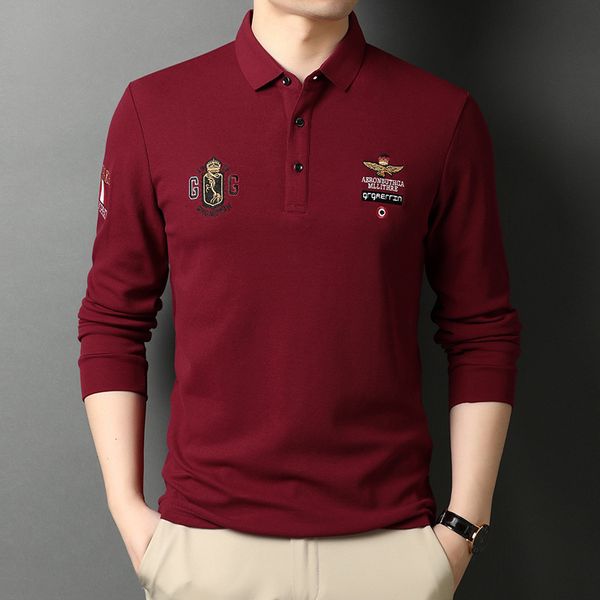 2021 autumn and winter long sleeve lead solid color bottomed shirt, embroidered t-shirt, men's outer polo shirt, Black
2021 autumn and winter long sleeve lead solid color bottomed shirt, embroidered t-shirt, men's outer polo shirt, Black