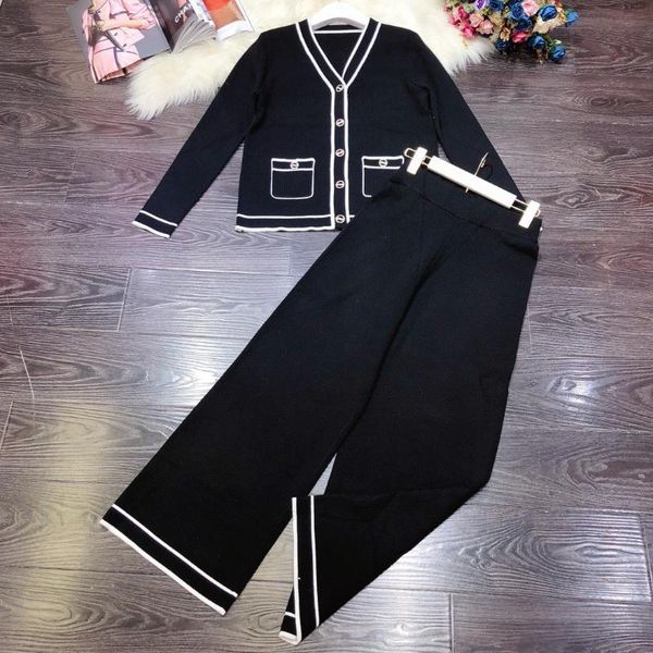 women's two piece pants women knitted sets brand black v-neck cardigan + wide leg pant autumn winter casual set ladies outfits pink, White
women's two piece pants women knitted sets brand black v-neck cardigan + wide leg pant autumn winter casual set ladies outfits pink, White