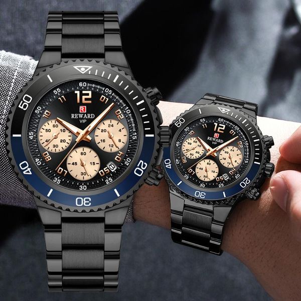 wristwatches reward fashion blue mens watches stainless steel waterproof clock chronograph men quartz sports wrist watch, Slivery;brown
wristwatches reward fashion blue mens watches stainless steel waterproof clock chronograph men quartz sports wrist watch, Slivery;brown