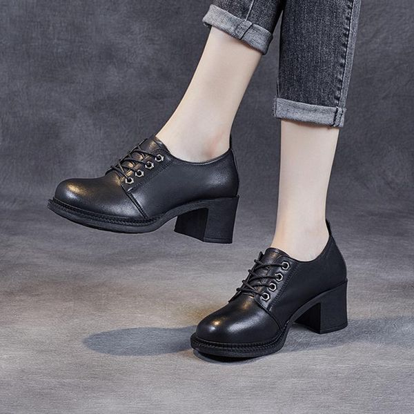 dress shoes 2021 autumn and winter thick-heeled single lace up fashion all-match british style women's leather high-heeled s, Black
dress shoes 2021 autumn and winter thick-heeled single lace up fashion all-match british style women's leather high-heeled s, Black