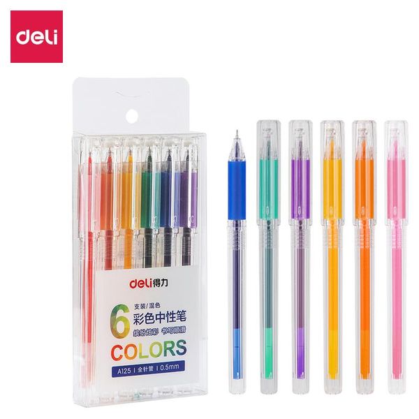 gel pens deli colored pen ink 6 colors/set student 0.5mm writing instrument school office stationery supply a125
gel pens deli colored pen ink 6 colors/set student 0.5mm writing instrument school office stationery supply a125