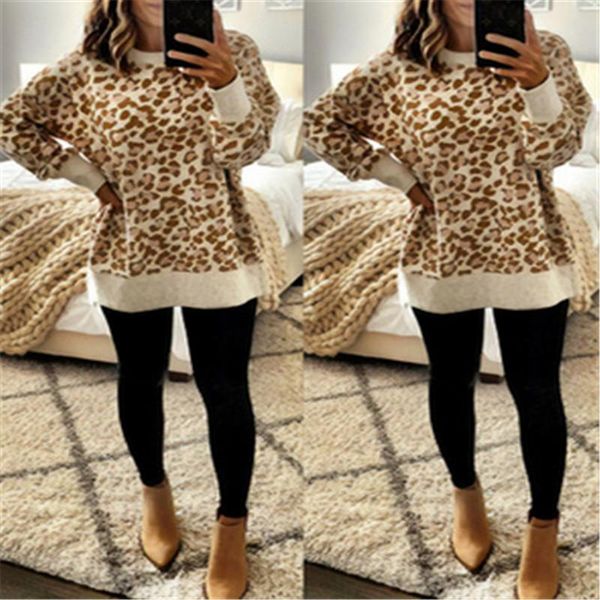women's t-shirt leopard round neck irregular long-sleeved t-shirts 2021 autumn warm casual fashion streetwears ladies top, White
women's t-shirt leopard round neck irregular long-sleeved t-shirts 2021 autumn warm casual fashion streetwears ladies top, White