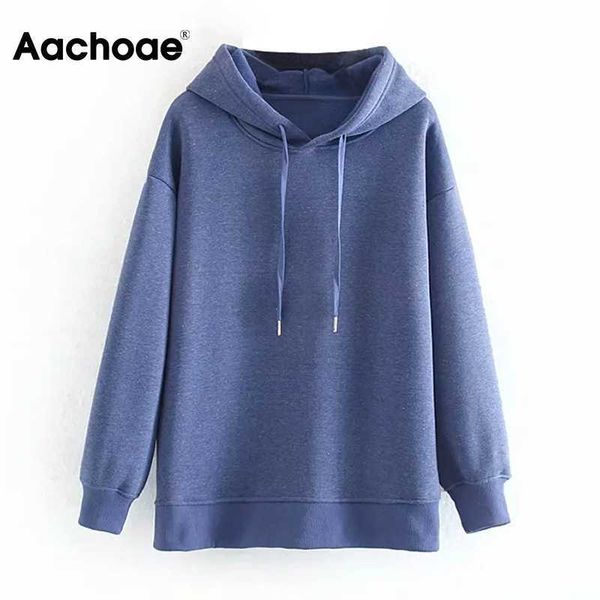 aachoae 100% cotton couple hoodies 2020 women loose casual fleece hooded sweatshirt solid long sleeve pullover y0820, Black 
aachoae 100% cotton couple hoodies 2020 women loose casual fleece hooded sweatshirt solid long sleeve pullover y0820, Black