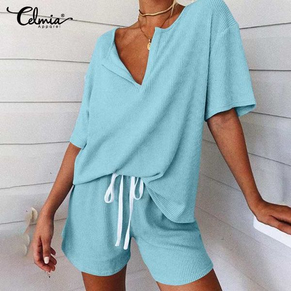 sleepwears pyjamas for women celmia pajamas solid sleepwear sets 2021 summer casual home clothes room wear two piece loungewear 5xl, Black;red
sleepwears pyjamas for women celmia pajamas solid sleepwear sets 2021 summer casual home clothes room wear two piece loungewear 5xl, Black;red
