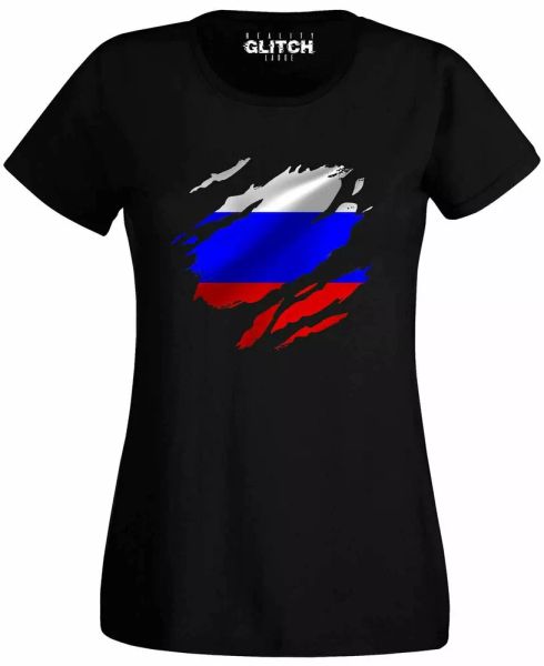 Torn Russia Flag Womens T-Shirt Russian Moscow Country national football, White;black
Torn Russia Flag Womens T-Shirt Russian Moscow Country national football, White;black