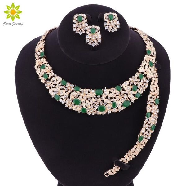 earrings & necklace gold color bracelet ring jewelry sets women african beads crystal pendant wedding accessories, Silver
earrings & necklace gold color bracelet ring jewelry sets women african beads crystal pendant wedding accessories, Silver