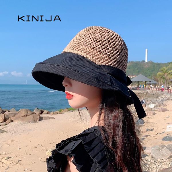 spring temperament fishermen hat breathable round dome bow designer bucket fashion tide sun protection cap wide brim hats, Blue;gray
spring temperament fishermen hat breathable round dome bow designer bucket fashion tide sun protection cap wide brim hats, Blue;gray