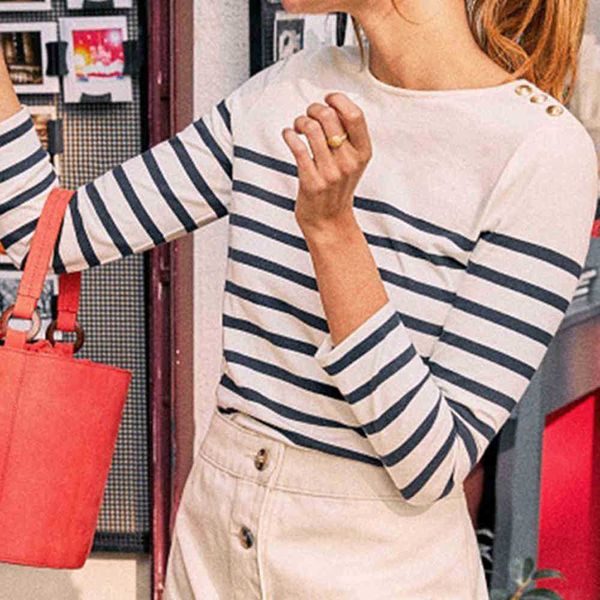 women's sweaters sweater loic striped knitwear women wool warm soft let shoulder button casual streetwear vintage navy pullover sweater, White;black
women's sweaters sweater loic striped knitwear women wool warm soft let shoulder button casual streetwear vintage navy pullover sweater, White;black