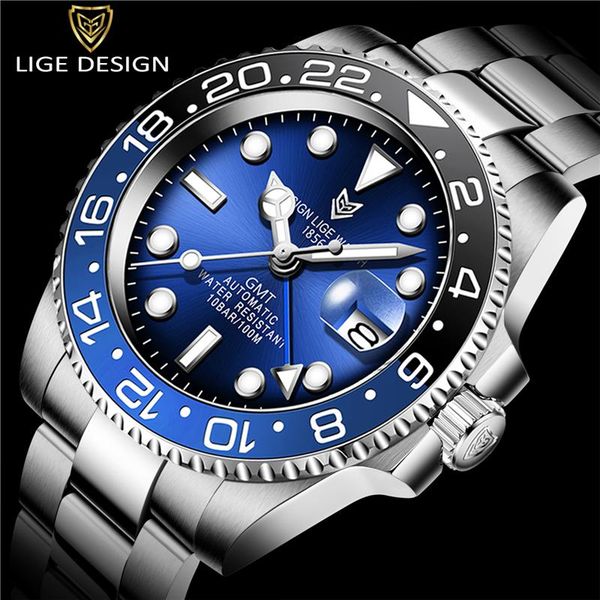 wristwatches lige design luxury men mechanical wristwatch stainless steel gmt watch brand luminous display watches reloj hombre 2021, Slivery;brown
wristwatches lige design luxury men mechanical wristwatch stainless steel gmt watch brand luminous display watches reloj hombre 2021, Slivery;brown