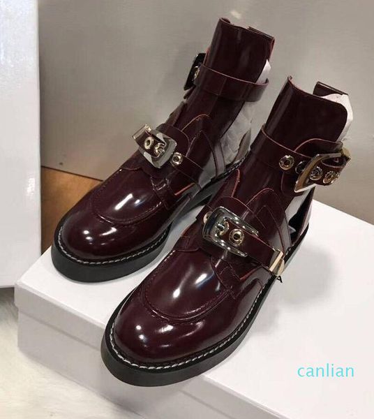 sping summer fashion womens black pink white shiny patent leather two gold metal buckle strap cut out biker martin ankle boots
sping summer fashion womens black pink white shiny patent leather two gold metal buckle strap cut out biker martin ankle boots