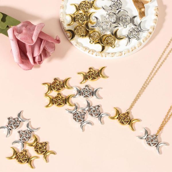 charms 120pcs triple moon goddess pendant necklaces pendants star vintage s applied as necklace earrings bracelets jewelry, Bronze;silver
charms 120pcs triple moon goddess pendant necklaces pendants star vintage s applied as necklace earrings bracelets jewelry, Bronze;silver