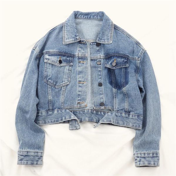 women's jackets washed blue denim jacket women outerwear autumn korean fashion pocket long sleeve jeans loose short coat female, Black;brown
women's jackets washed blue denim jacket women outerwear autumn korean fashion pocket long sleeve jeans loose short coat female, Black;brown
