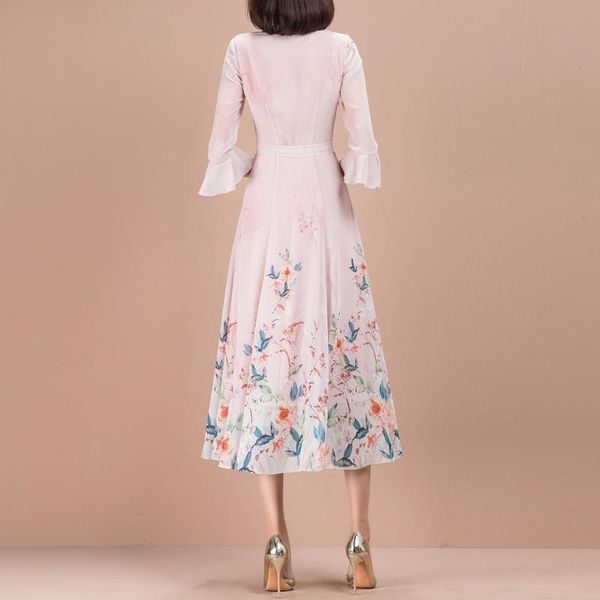 casual dresses spring 2021 sweet pink dress women floral long chiffon a line for ladies, Black;gray
casual dresses spring 2021 sweet pink dress women floral long chiffon a line for ladies, Black;gray