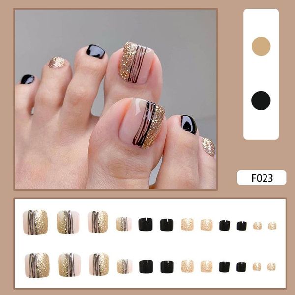 false nails 24pcs black lines toenail patch glue type removable short paragraph fashion manicure save time uñas postizas, Red;gold
false nails 24pcs black lines toenail patch glue type removable short paragraph fashion manicure save time uñas postizas, Red;gold