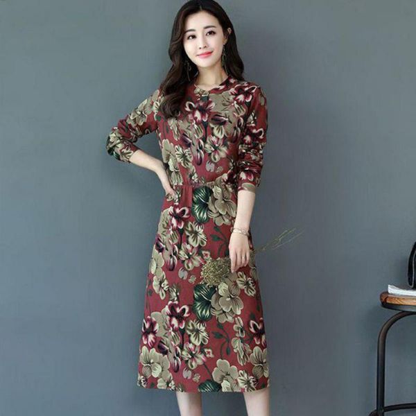 spring autumn dress women long sleeve round neck a-line fashion casual floral printed dresses, Black;gray
spring autumn dress women long sleeve round neck a-line fashion casual floral printed dresses, Black;gray