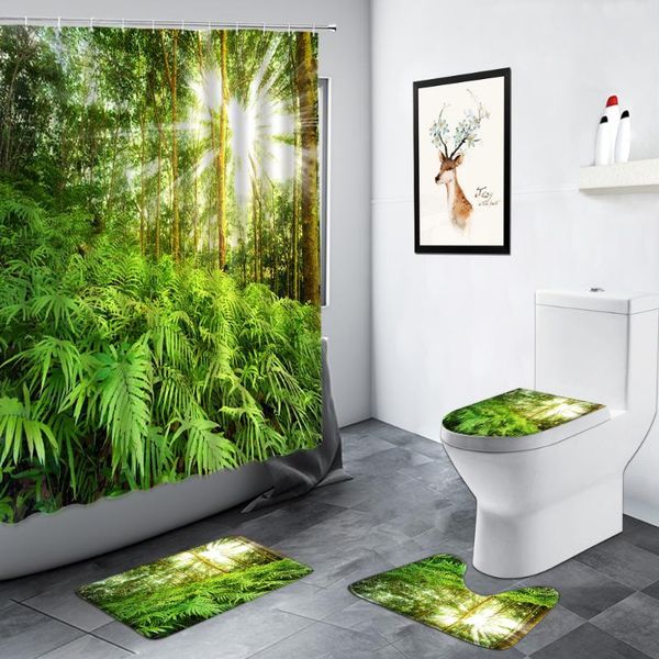 shower curtains spring forest landscape bathroom decor set jungle trees green plants scenery bath carpet non-slip mat toilet mats curtain
shower curtains spring forest landscape bathroom decor set jungle trees green plants scenery bath carpet non-slip mat toilet mats curtain