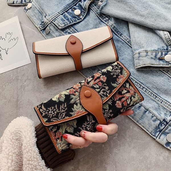 small wallet womens short ins fashion mori style simple personality contrast color folding coin purse multiple card slots long clutch, Red;black 
small wallet womens short ins fashion mori style simple personality contrast color folding coin purse multiple card slots long clutch, Red;black