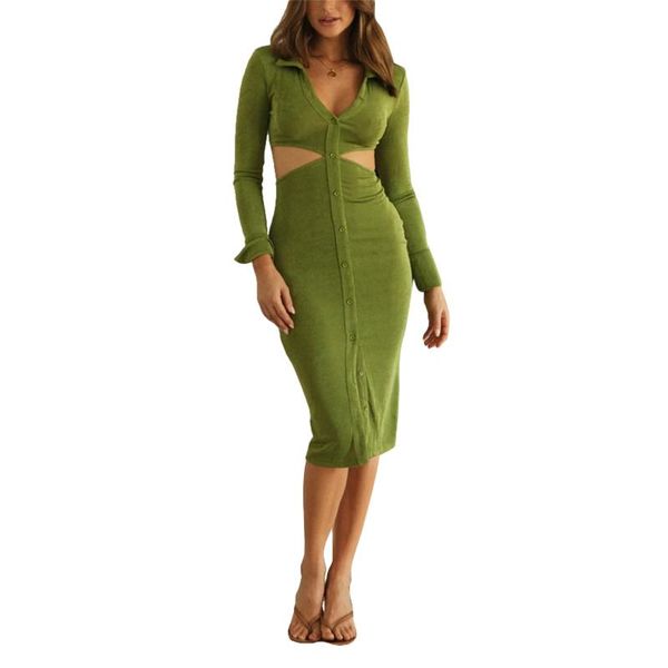 casual dresses women hollow out dress, solid color turn-down collar long sleeve , orange/ dark green, Black;gray
casual dresses women hollow out dress, solid color turn-down collar long sleeve , orange/ dark green, Black;gray