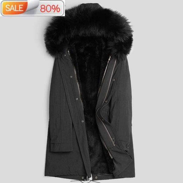 men's leather & faux 2021 parka real coat liner winter jacket warm parkas for men raccoon dog fur collar p1a02651 b22440, Black
men's leather & faux 2021 parka real coat liner winter jacket warm parkas for men raccoon dog fur collar p1a02651 b22440, Black