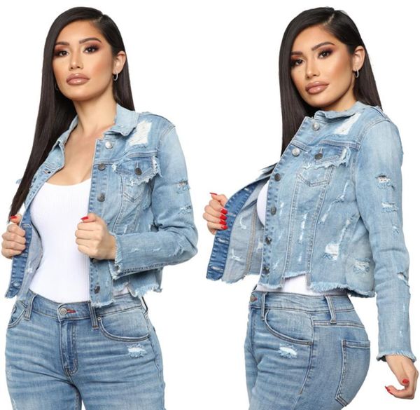 ripped jeans jacket women long sleeve elegant casual denim outerwear coat women's jackets, Black;brown
ripped jeans jacket women long sleeve elegant casual denim outerwear coat women's jackets, Black;brown