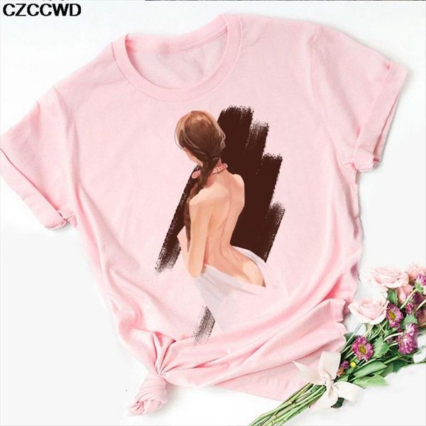 summer girl oil women t shirt painting simple single product short sleeve harajuku casual vogue style, White
summer girl oil women t shirt painting simple single product short sleeve harajuku casual vogue style, White