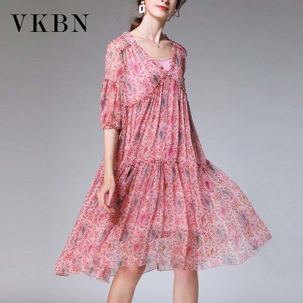 vkbn large size summer dress women v-neck half sleeve chiffon floral print plus size women dress fashion 210507, Black;gray
vkbn large size summer dress women v-neck half sleeve chiffon floral print plus size women dress fashion 210507, Black;gray