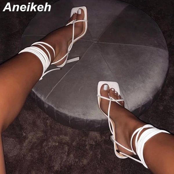 sandals aneikeh summer pinch women narrow band square toe high heels cross strap thin lace-up ankle dress 35- 42, Black
sandals aneikeh summer pinch women narrow band square toe high heels cross strap thin lace-up ankle dress 35- 42, Black